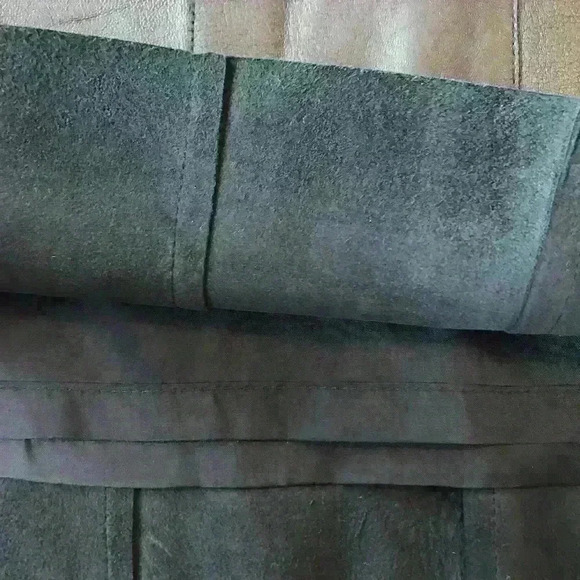 Carlisle Vintage 100% Leather Black Pencil Skirt Front Slit - Picture 6 of 7